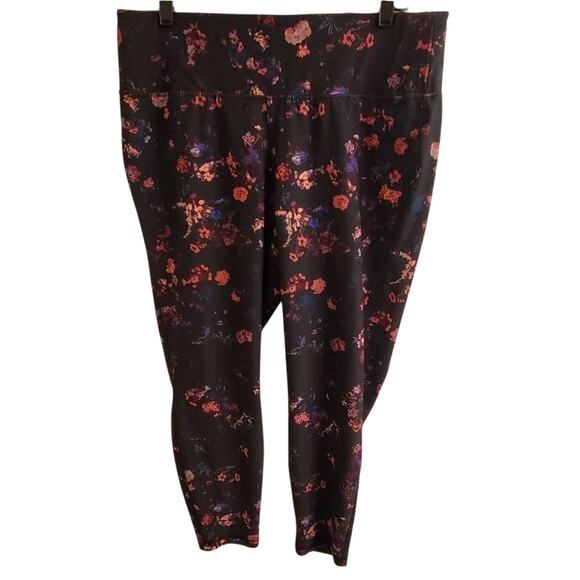 LANE Bryant floral 7/8 length high rise active athletic leggings plus size 18/20 - Picture 1 of 7